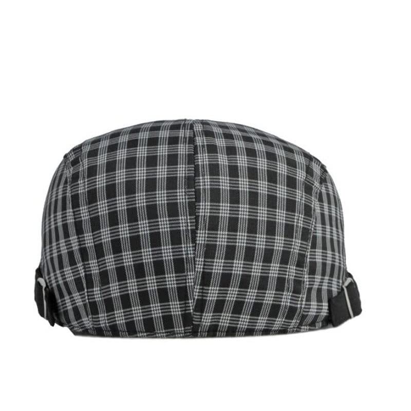 Stylish Plaid Cotton Flat Cap for Men & Women - Adjustable Summer & Spring Sun Hat (55-60cm) - Perfect for Outdoor Activities, Travel, and Casual Wear (Color: B)