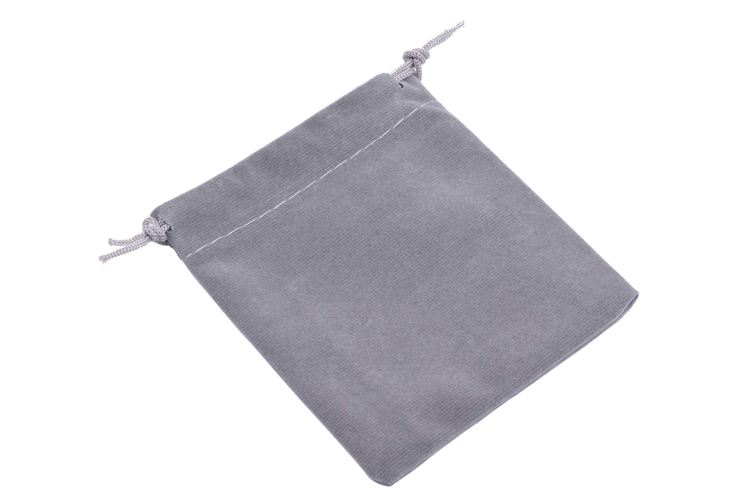 50 Pack Small Grey Velvet Drawstring Gift Bags - 2.8x3.6 Inch Jewelry Pouches for Wedding Favors, Party Favors, Candy Bags - Perfect for Bridal Shower, Birthday Gifts & Small Item Storage