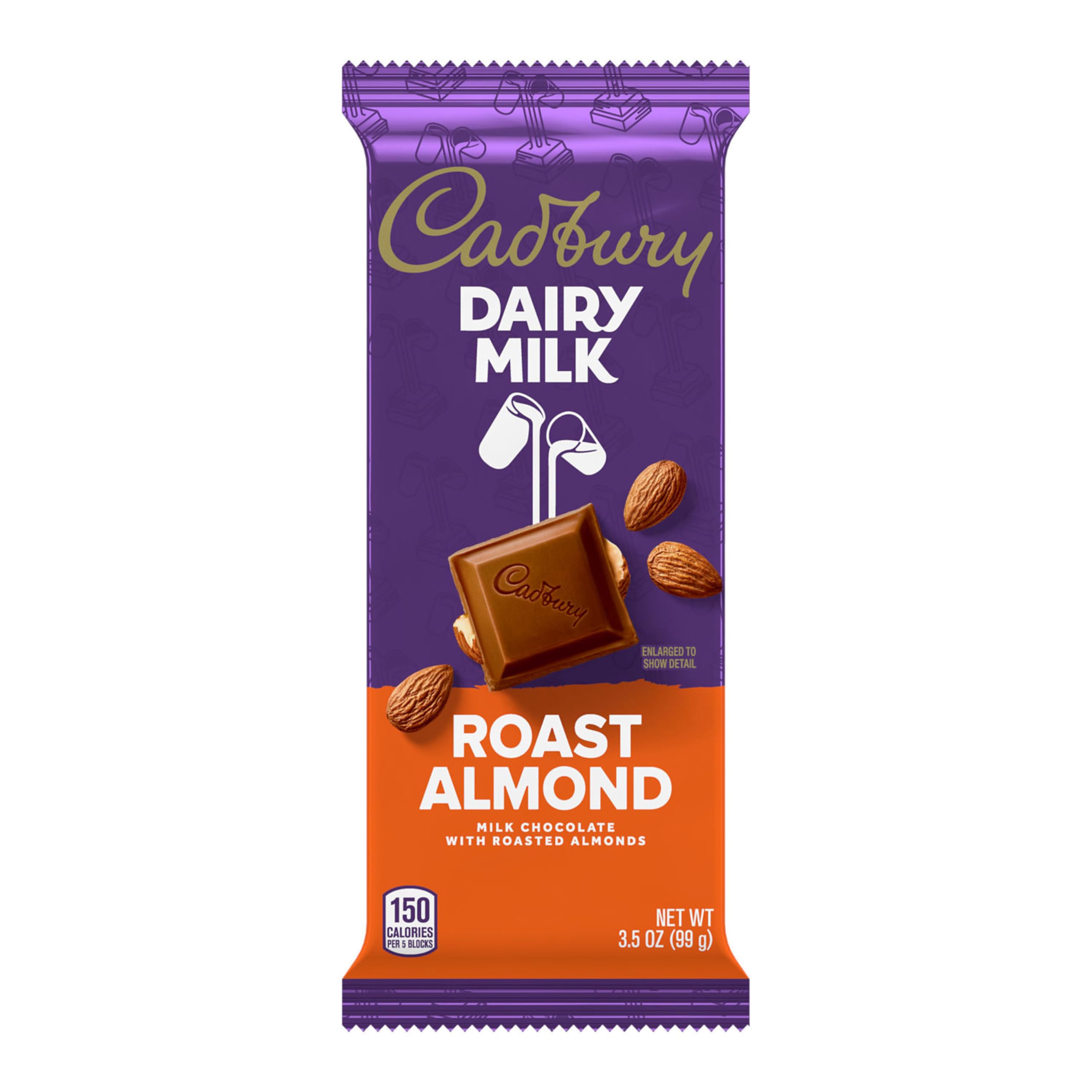 Cadbury Dairy Milk Roast Almond Milk Chocolate Candy Bar - 3.5 oz | Rich & Creamy Chocolate with Crunchy Almonds | Perfect for Gifts, Snacking & Desserts