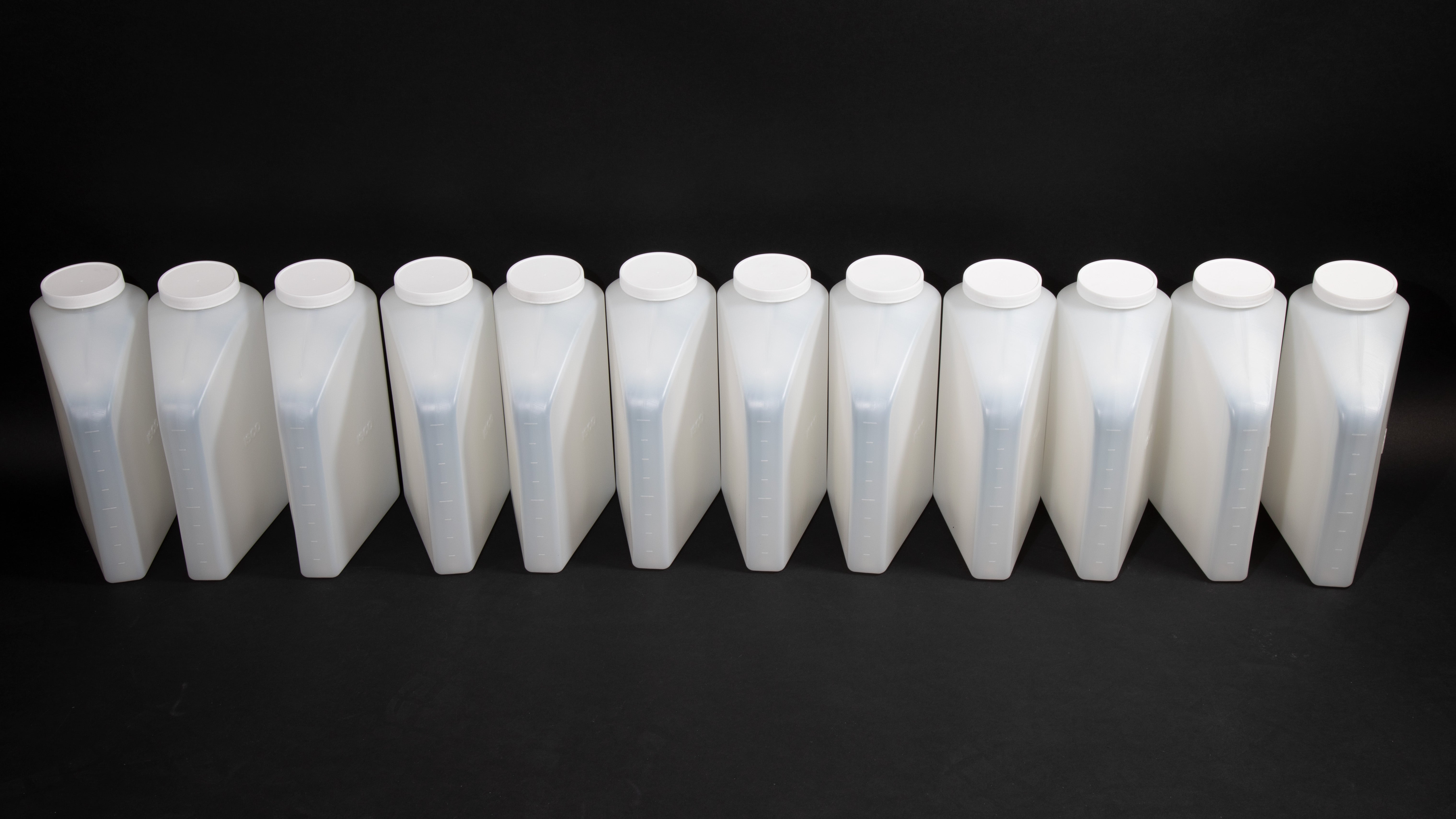 12 Pack 2.5 Liter Polyethylene Bottles with Secure Caps - Ideal for Food Storage, Chemical Containers & DIY Projects