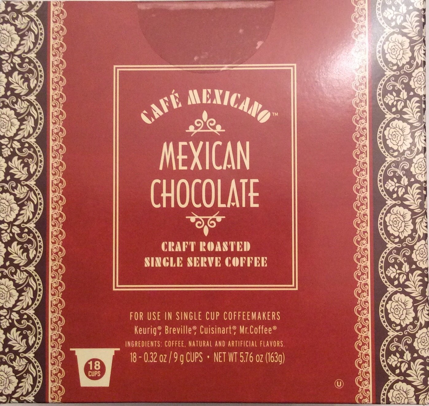 Premium Mexican Chocolate Craft Roasted Single Serve Coffee Pods - 18 Cups for Keurig Brewers | Rich & Spicy Cafe Mexicano Flavor for Breakfast, Dessert & Relaxing Moments