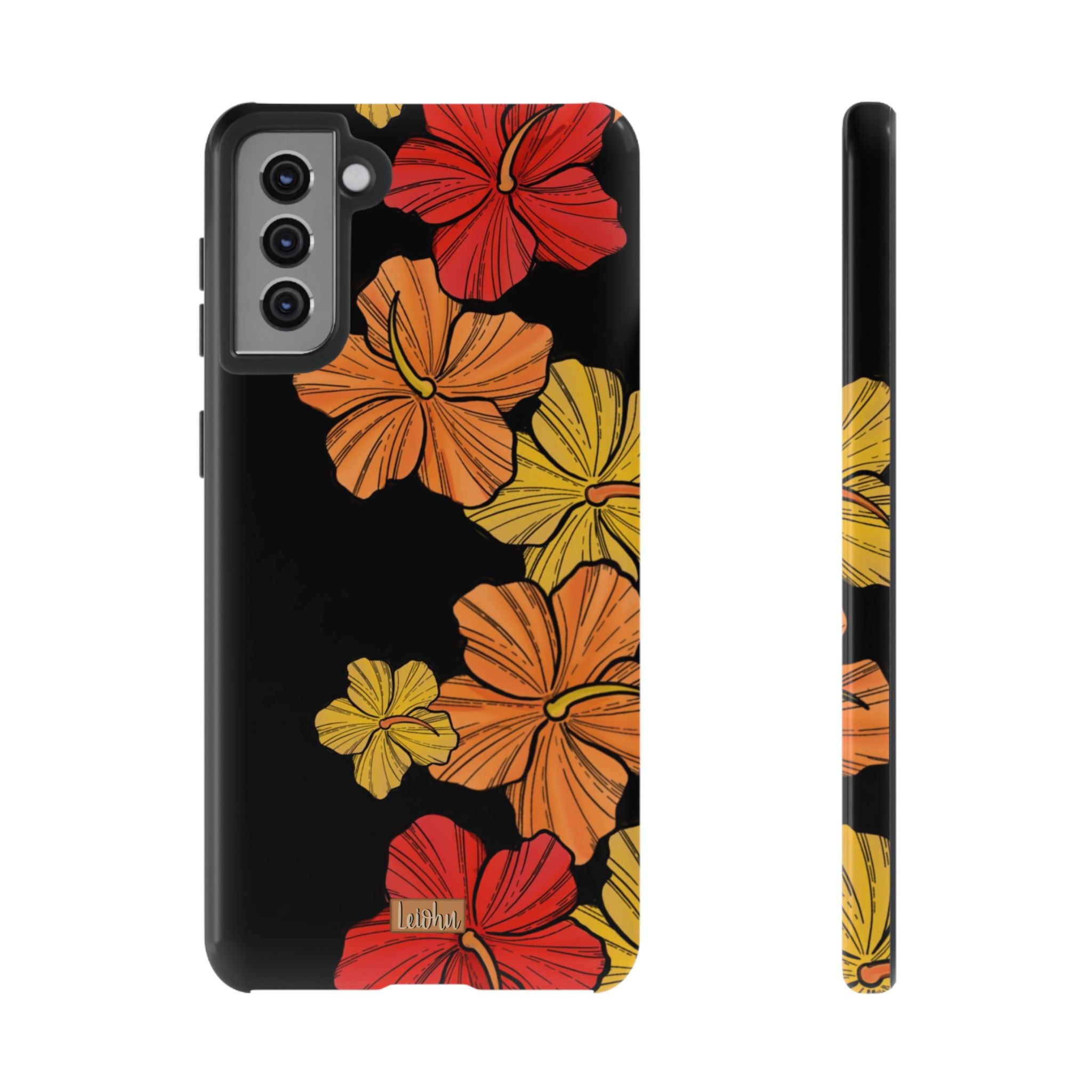 Vintage Hibiscus Pattern Samsung Galaxy Phone Case - Stylish Protective Cover for Galaxy S21/S20/S10/Note 20 - Perfect for Everyday Use, Travel & Gifting