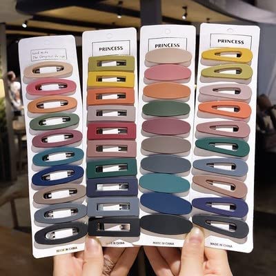 LYTIX 40-Piece Matte Non-Slip Hair Clips Set - Plastic & Metal Tic Tac Hairpins for Women, Girls (Black) - Perfect for School, Work, Gym & Daily Hairstyling