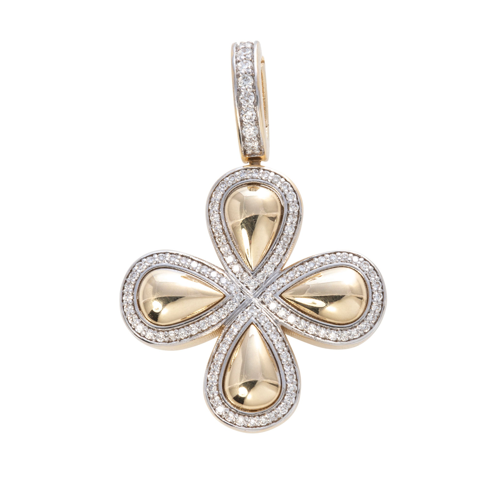 Stunning Mary Pavé Diamond Quad Pendant Necklace - 14K White Gold Elegant Jewelry for Women - Perfect for Anniversaries, Weddings & Special Occasions