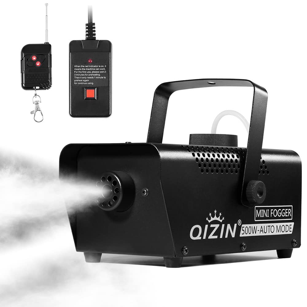 500W Portable Fog Machine with Wireless Remote - One-Touch Lock & Auto Smoke Spray for Halloween, Weddings, Christmas & Stage Effects | Perfect for Parties, DJ Shows & Theatrical Performances