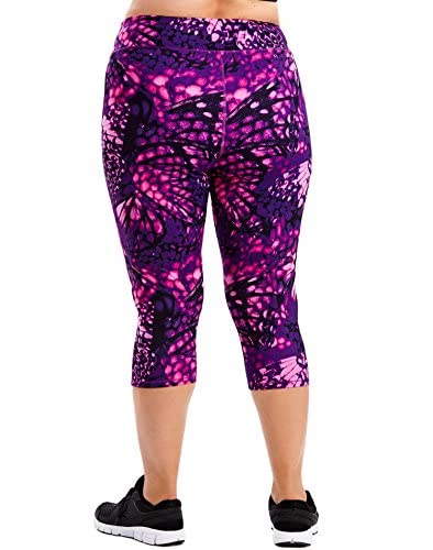 JUST MY SIZE Women's Plus Size Active Stretch Capri Pants - Comfortable Workout & Yoga Leggings for Curvy Women - Perfect for Gym, Running & Lounge Wear