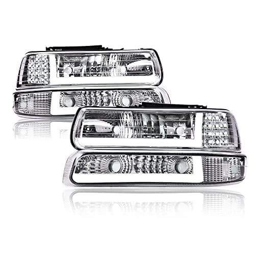 LED Silverado 99-02 Clear/Chrome Housing