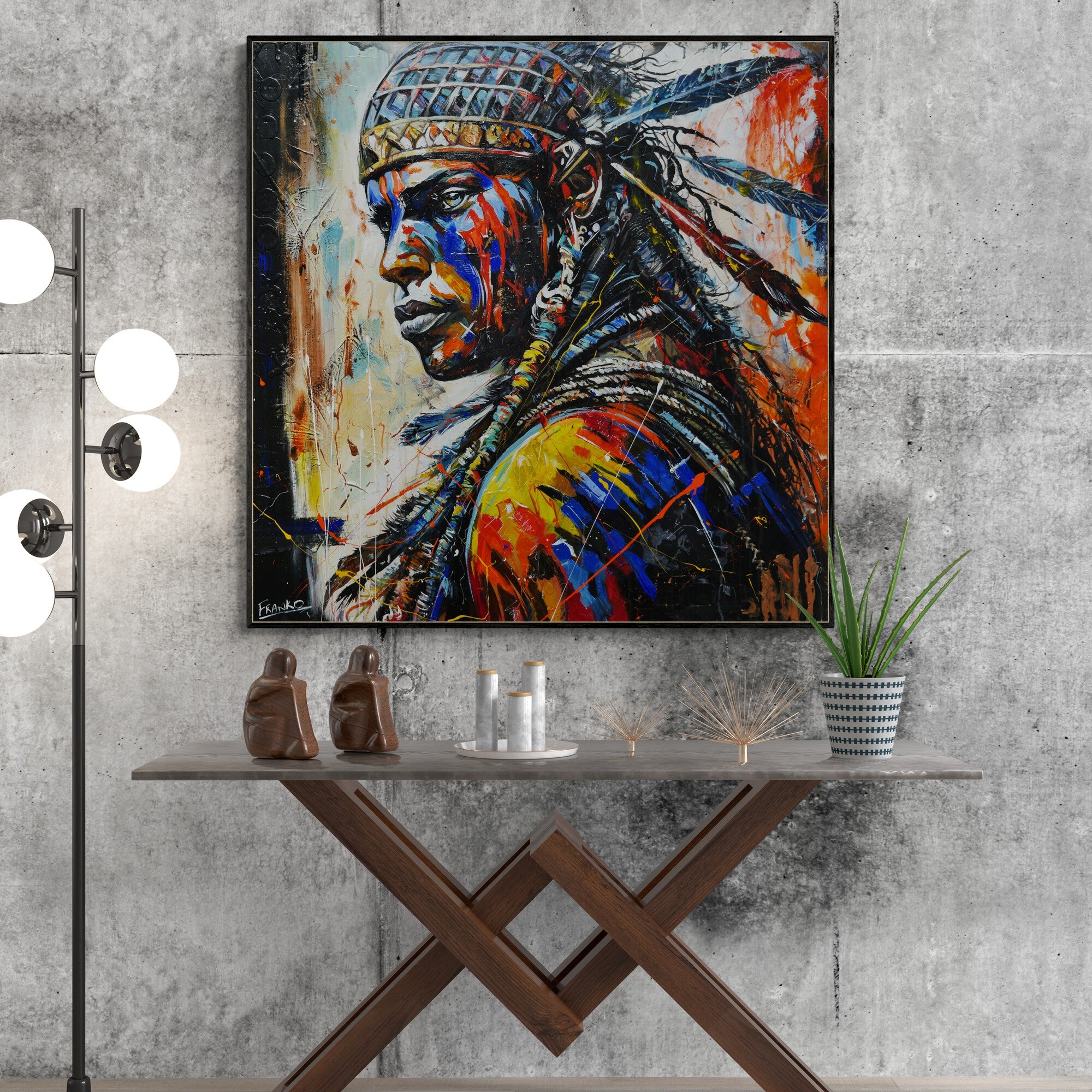 Brave and Beautiful Abstract Realism Textured Framed Painting - 48x48 Inch Large Wall Art for Living Room, Bedroom & Office Decor | Premium Canvas Artwork