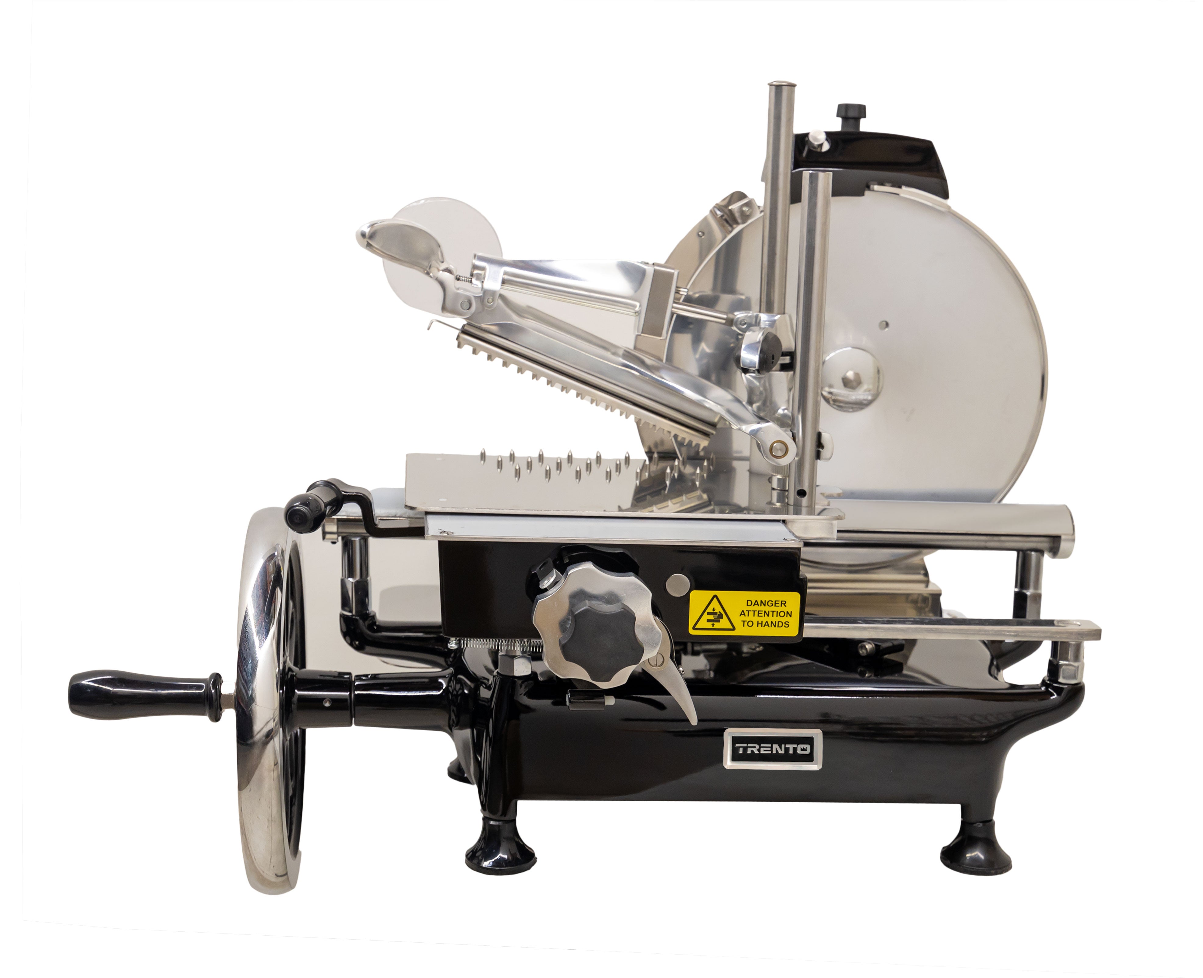 Nella 12 Volano Manual Meat Slicer with Flower Flywheel - Black | Commercial & Home Use for Deli, Sandwiches, Charcuterie & Food Prep