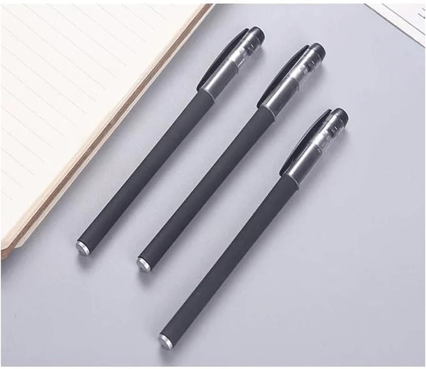 10-Pack Black Matte Gel Pens - 0.5mm Fine Point Ballpoint Pens with Quick-Drying Ink - Smooth Writing for Office, School & Art Projects - Perfect for Note Taking, Journaling & Creative Drawing