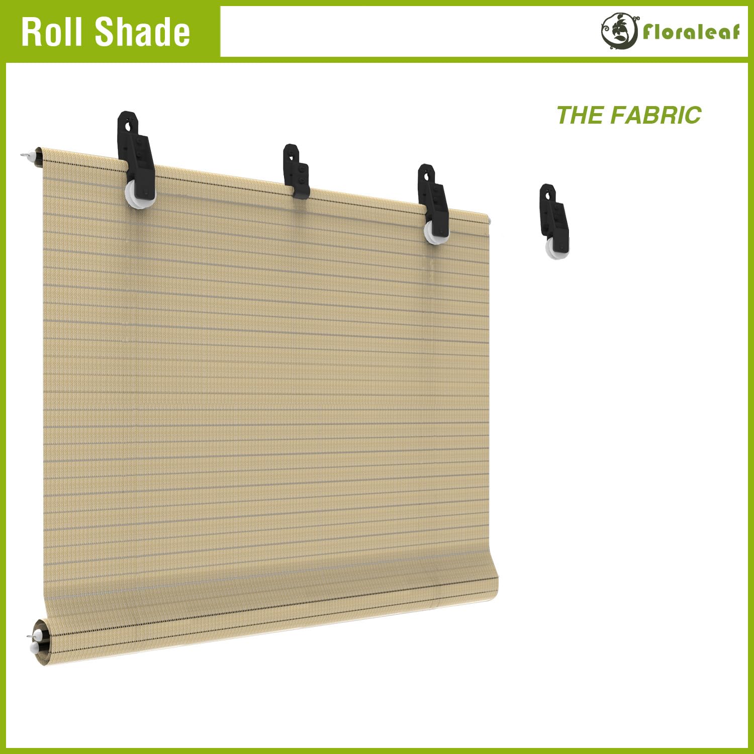 Outdoor Roller Shades 8'W x 6.5'H - Beige Hollow Out Sunshade Window Blinds for Porch, Deck, Patio, Balcony & Pergola - UV Protection & Privacy Screen - Perfect for Backyard, Gazebo and Outdoor Living Spaces