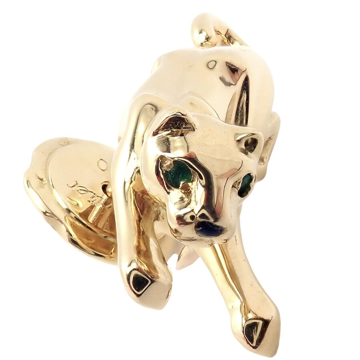 Authentic Cartier Panther Panthere 18k Yellow Gold Tie Lapel Pin - Luxury Jewelry for Men, Perfect for Weddings, Business Meetings & Formal Events