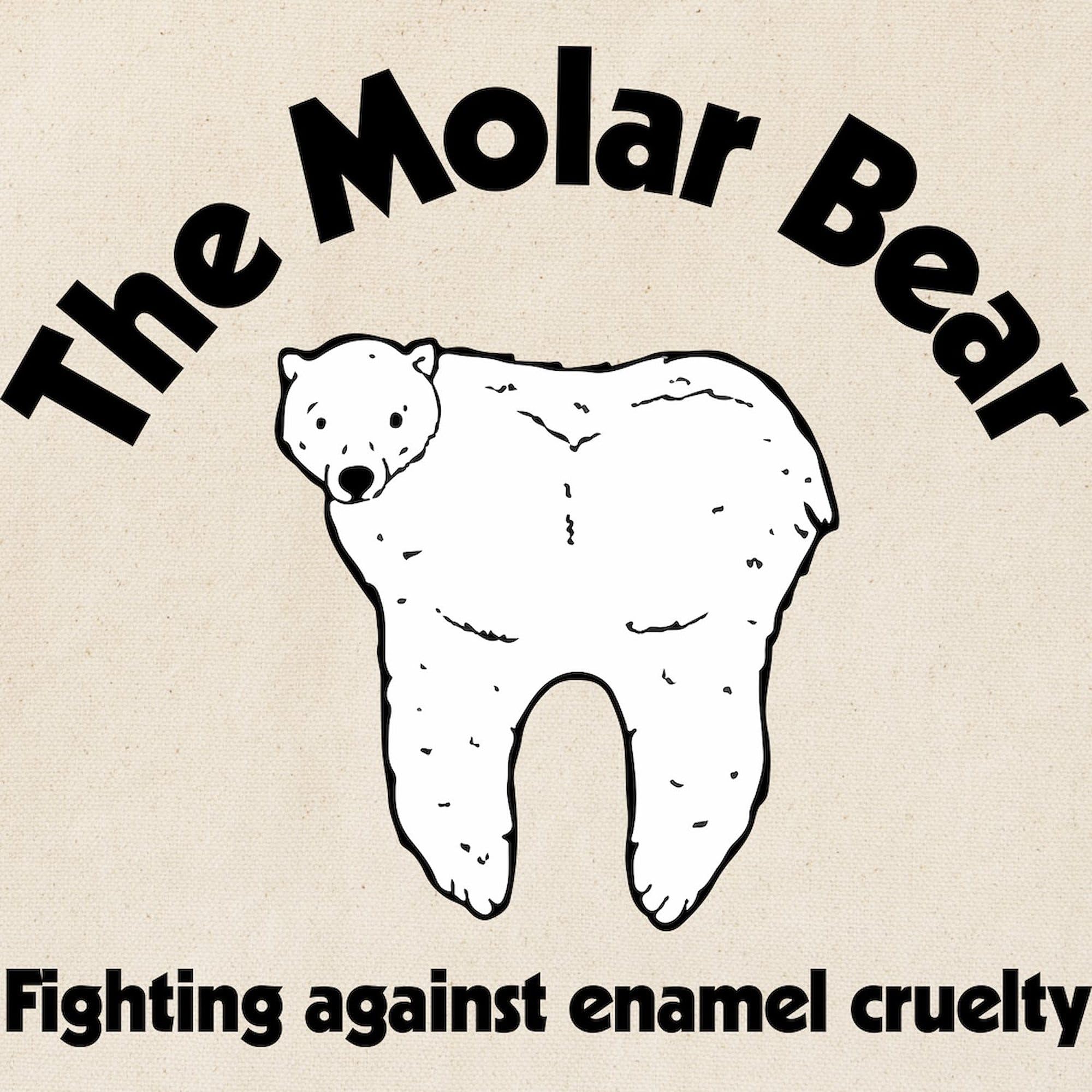 CafePress The Molar Bear Canvas Tote Bag - Eco-Friendly Reusable Shopping Bag for Groceries, Beach & Daily Use