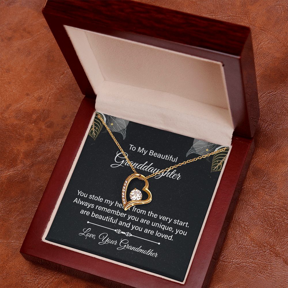 Heart Necklace Gift for Granddaughter - Elegant Jewelry from Grandma | Perfect for Birthdays, Graduation & Special Occasions