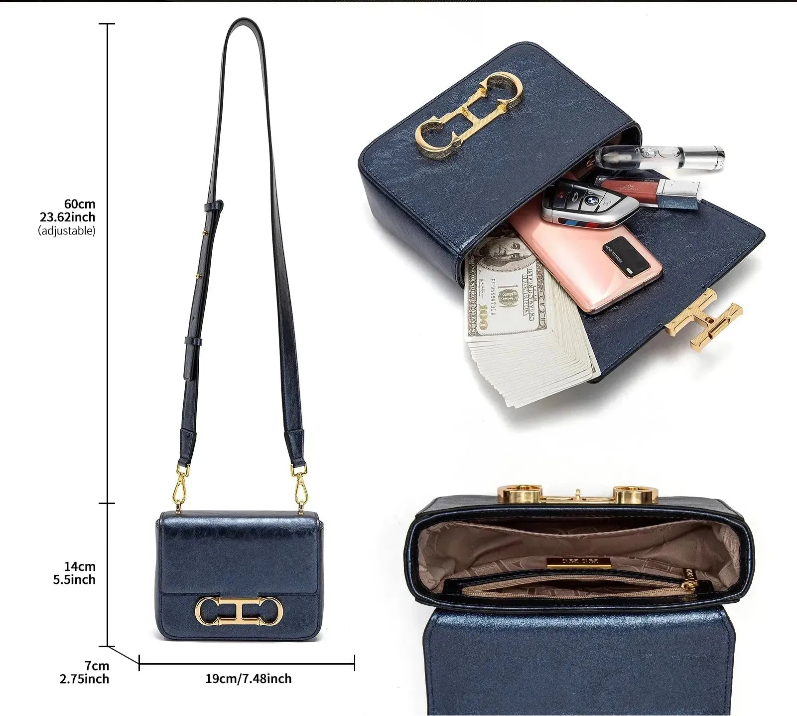 Women's Saddle Flip Crossbody Bag - Stylish Leather Shoulder Purse for Everyday Use, Work & Travel | Fashionable Handbag for Women