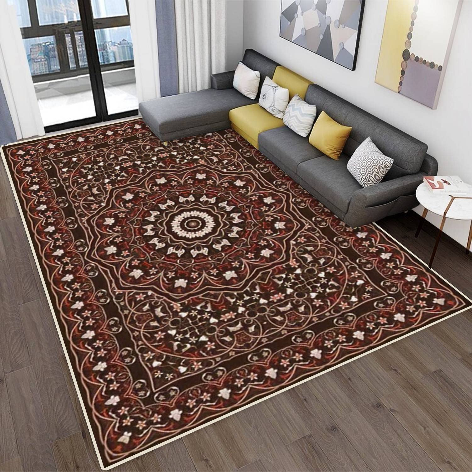 Vintage Persian Area Rugs - Non-Slip Stain Resistant Abstract Carpet for Living Room, Bedroom & Home Decor | Indoor/Outdoor Floor Mat for Cozy Spaces & High-Traffic Areas