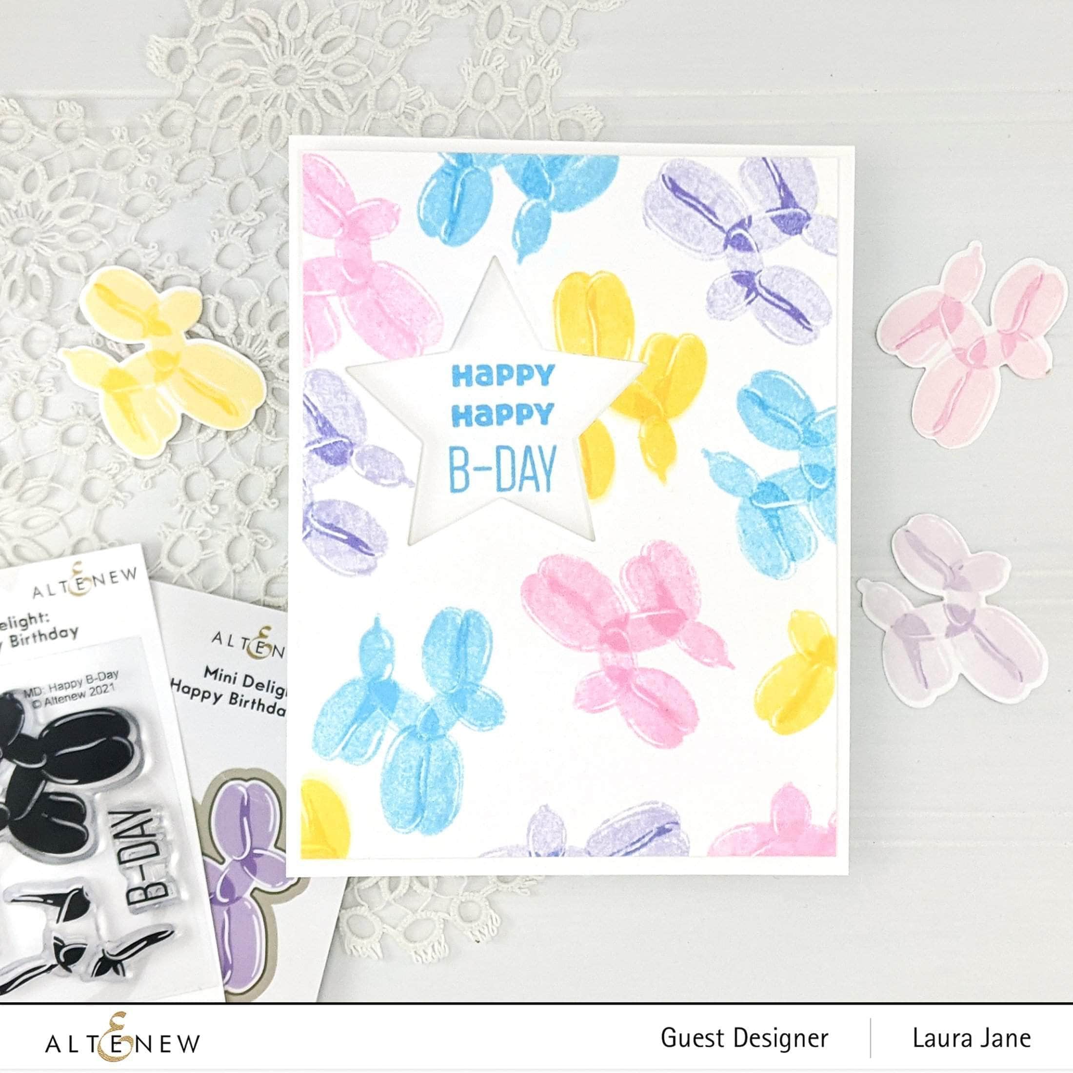 Mini Delight Happy Birthday Stamp & Die Set for Card Making - Perfect for DIY Greeting Cards, Scrapbooking & Paper Crafts