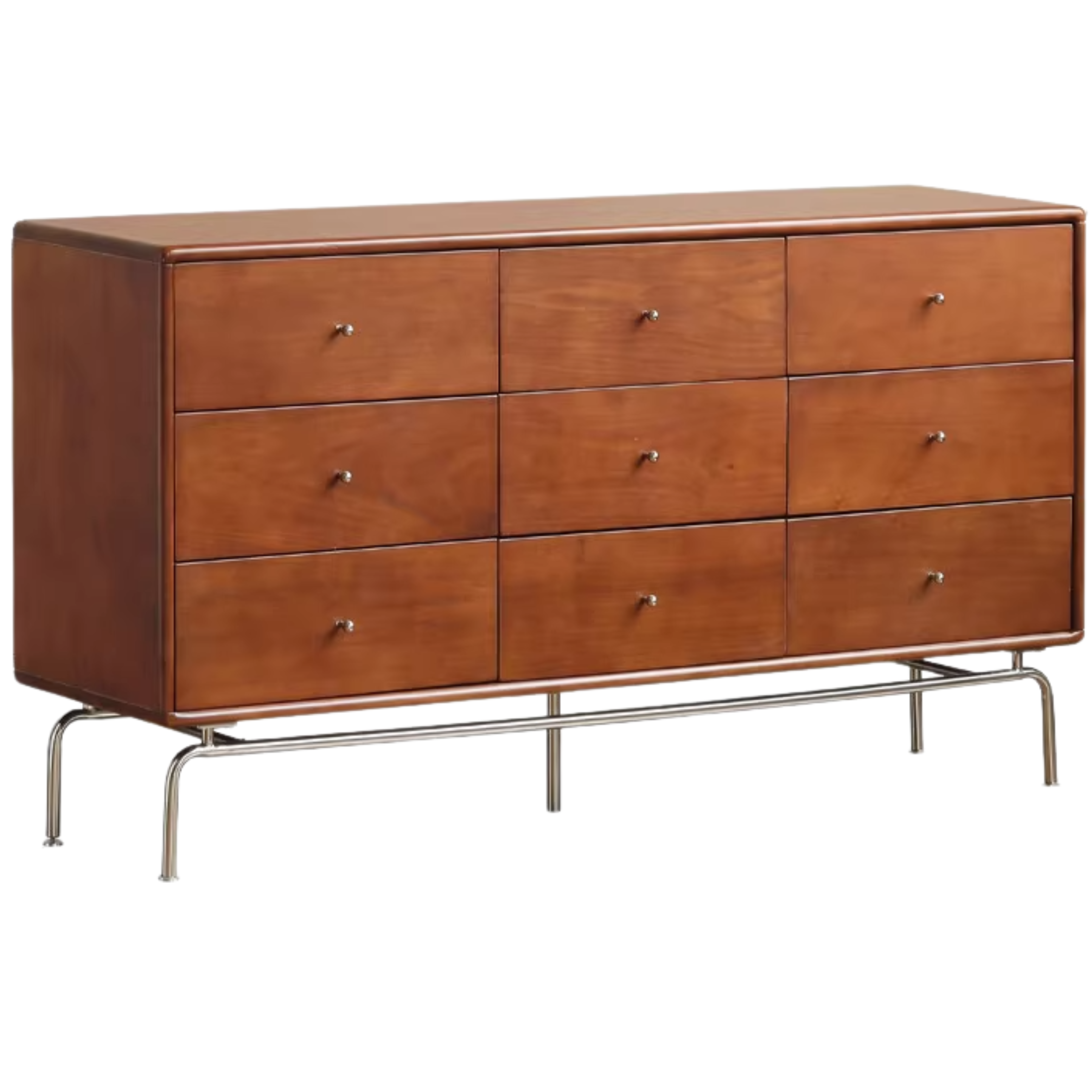 Solid Wood Poplar Dresser - 5-Drawer Storage Chest for Bedroom, Living Room & Office - Natural Wood Finish for Home Organization & Decor