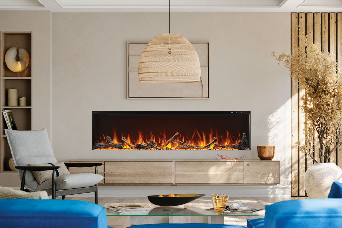 Napoleon Astound 74 FlexMount Smart Multi-Side Wall Mount Recessed Electric Fireplace - Perfect for Living Room, Bedroom & Office Heating & Decor