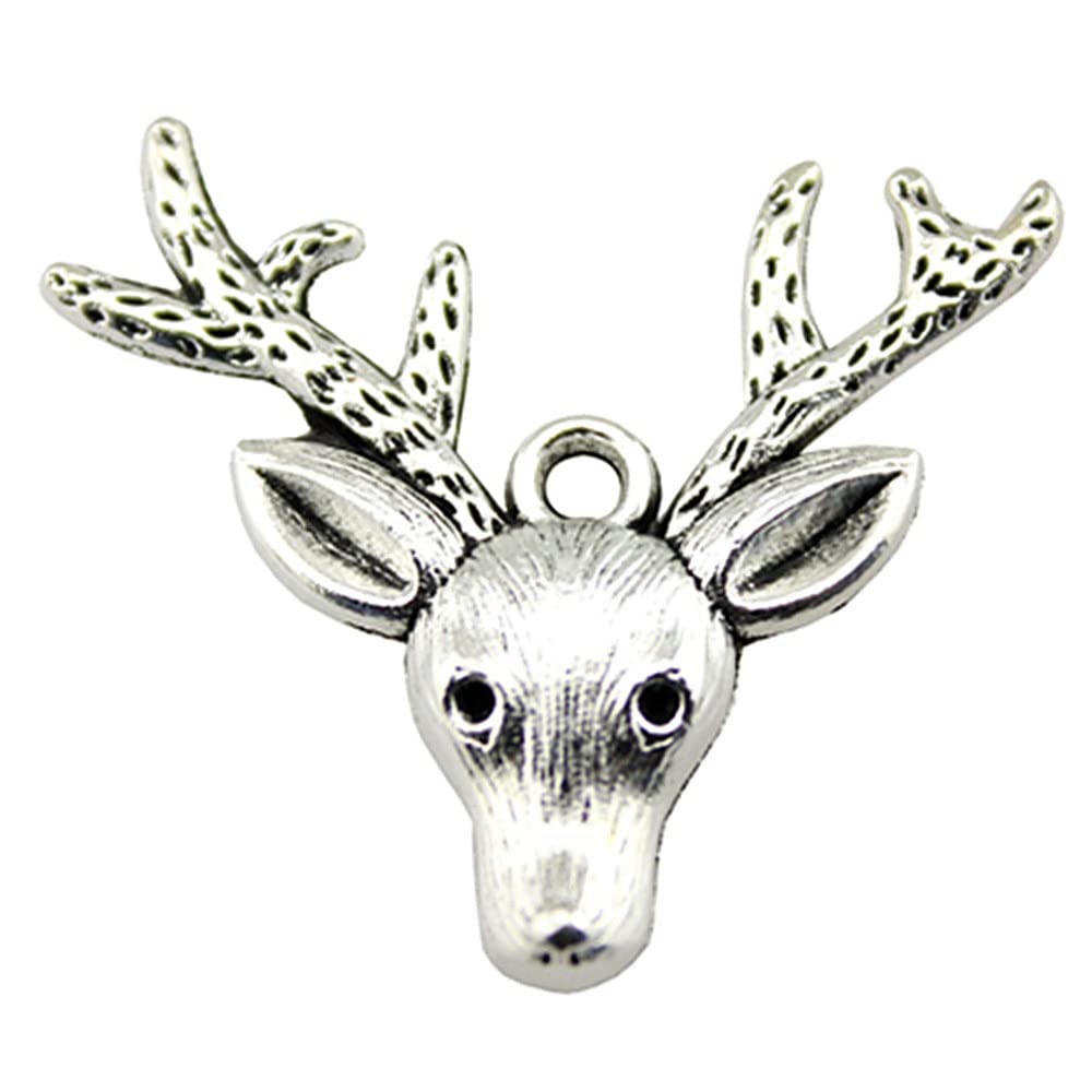 DIY Christmas Deer Charms for Jewelry Making - Handcrafted Beads & Pendants - Perfect for Necklaces, Bracelets, Earrings & Holiday Crafts
