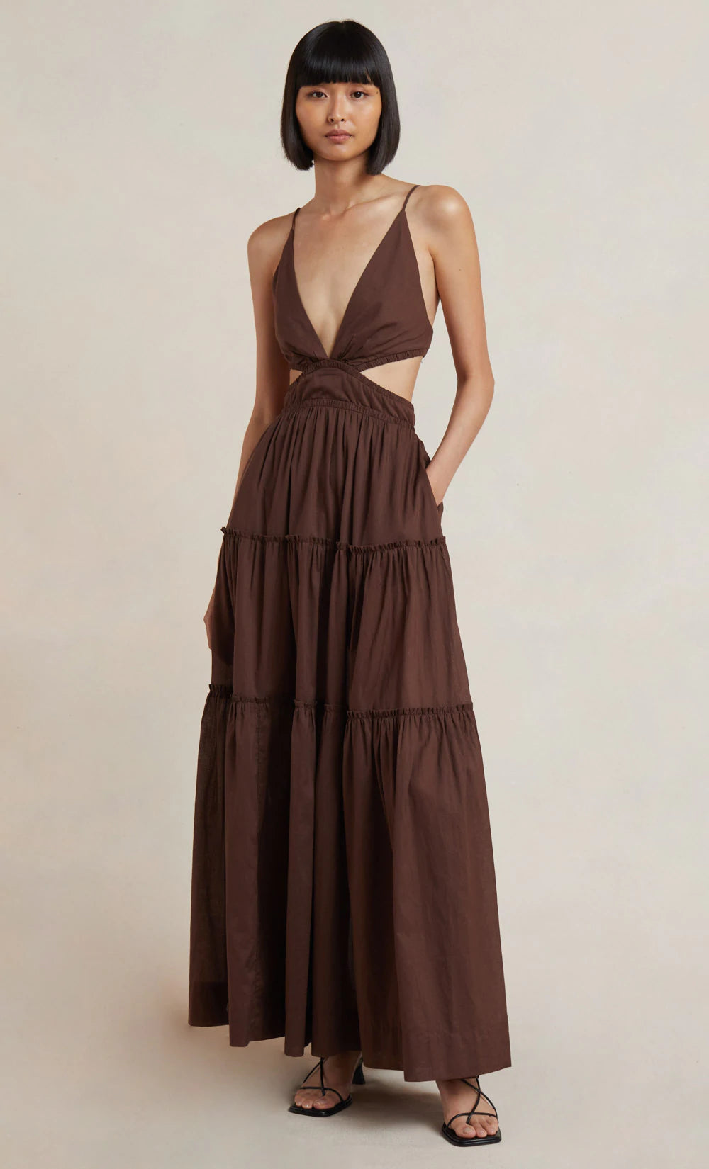 Carla V Maxi Dress for Women - Flowy Long Summer Dress with V-Neck & Side Slits - Perfect for Beach, Vacation, and Casual Outings