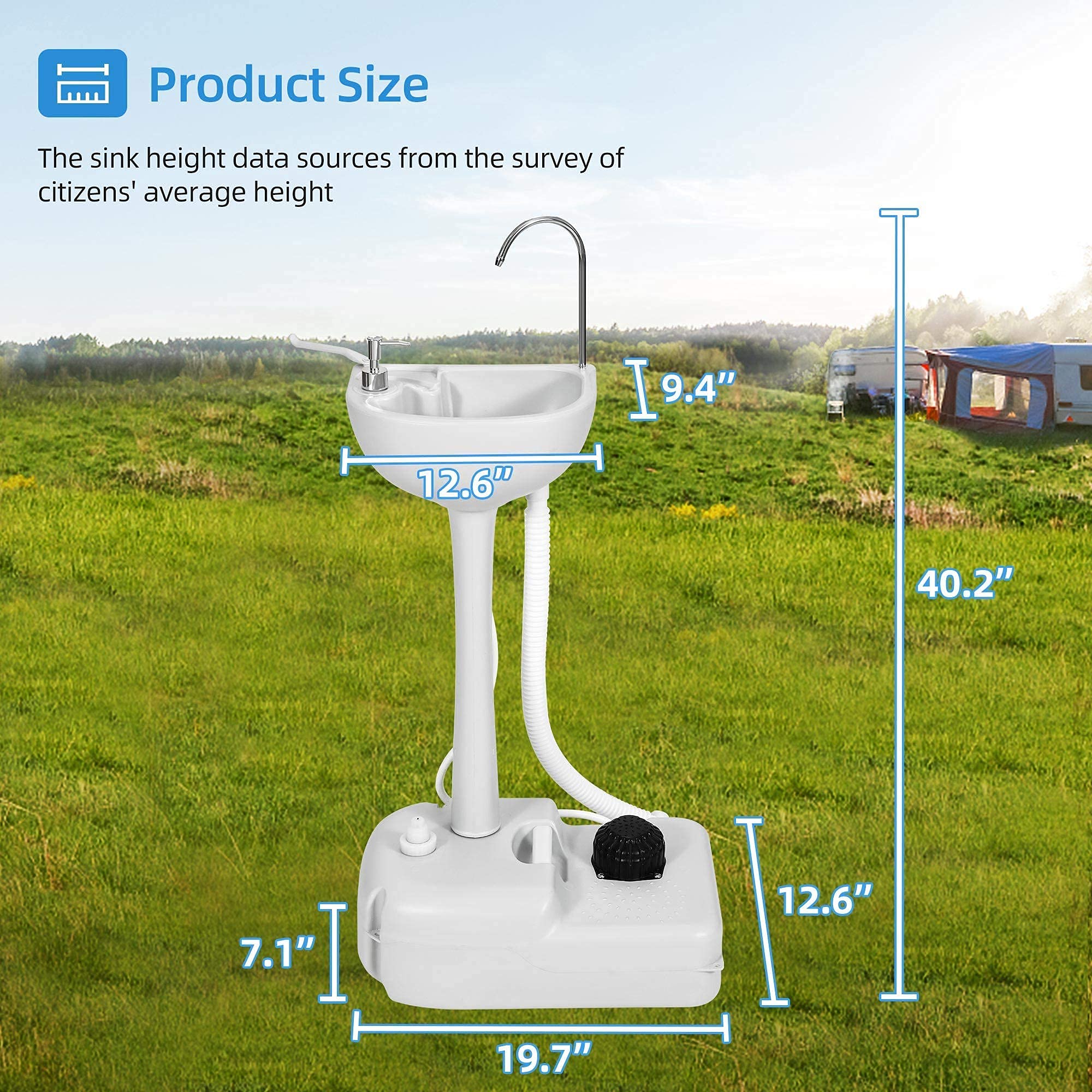 **YITAHOME 5.8 Gallon Portable Toilet & 17L Hand Washing Station - Lightweight RV Potty & Camping Sink for Outdoor Adventures, Travel, Boating, Hiking & Emergency Preparedness**    *(Use Cases: Perfect for camping trips, RV travels, boating excursions, hiking adventures, emergency kits, and off-grid living.)*