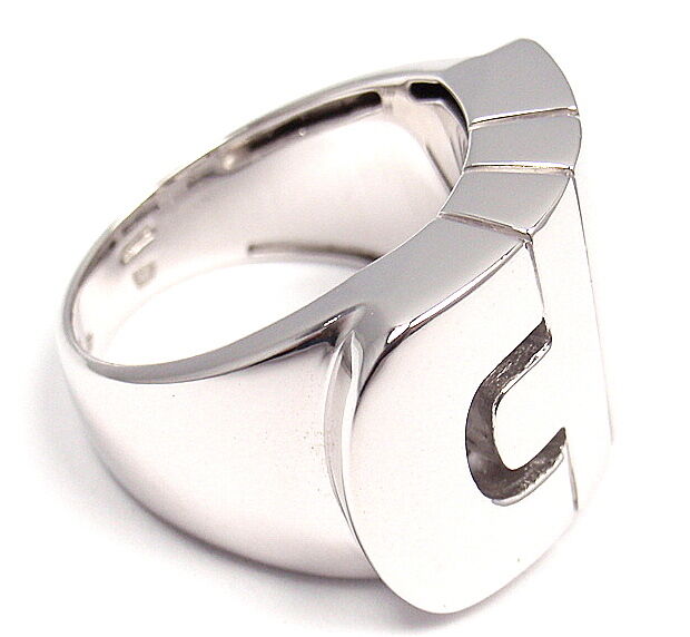 Authentic Bvlgari Bulgari 18K White Gold Parentesi Ring Band - Size 5, Classic Luxury Jewelry for Women - Perfect for Weddings, Anniversaries & Special Occasions