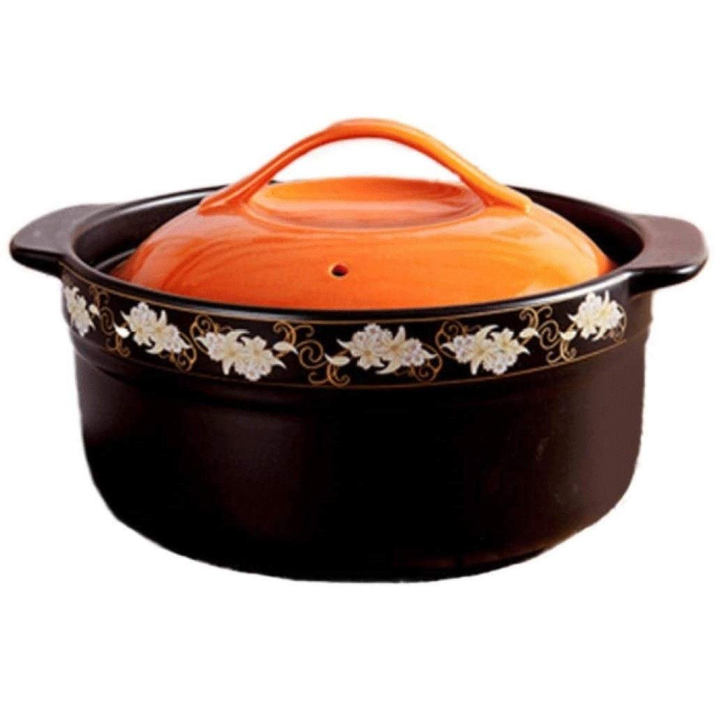 Premium Ceramic Soup Pot - Healthy Clay Cookware for Stews, Soups & Stock - Eco-Friendly Earthenware Stockpot for Slow Cooking & Family Meals