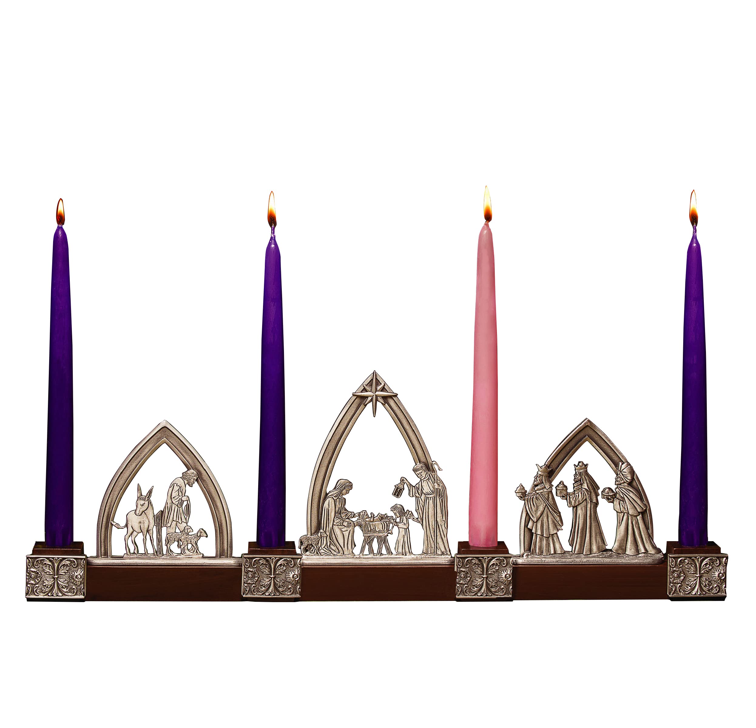 Nativity Advent Candle Set with Cathedral Art Abbey & CA Gift Box - Perfect for Christmas Decorations & Holiday Home Décor