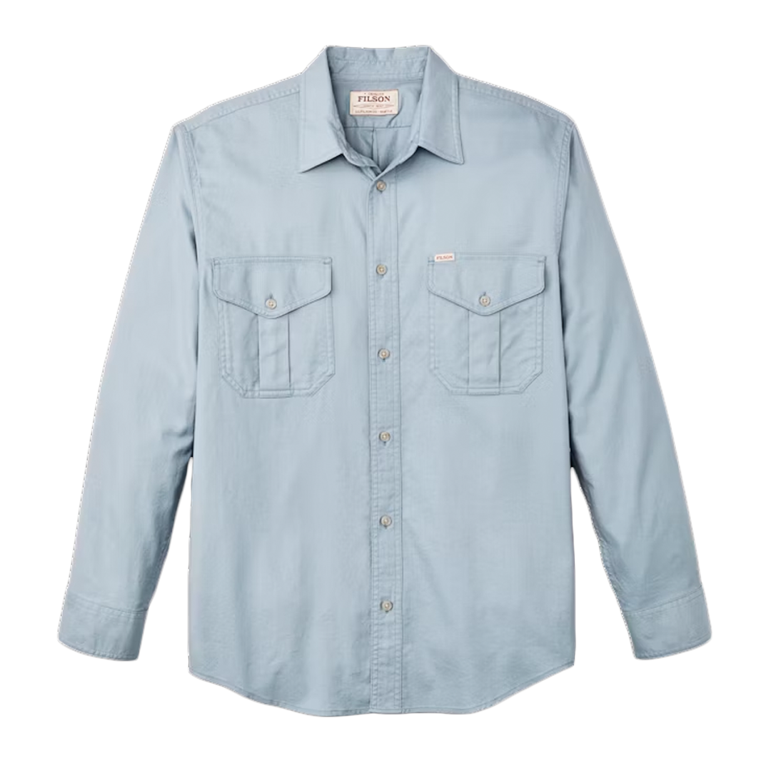 Filson Lightweight Alaskan Guide Shirt - Dust Blue | Durable Outdoor Shirt for Hiking & Camping | Men's Casual Button-Up Shirt