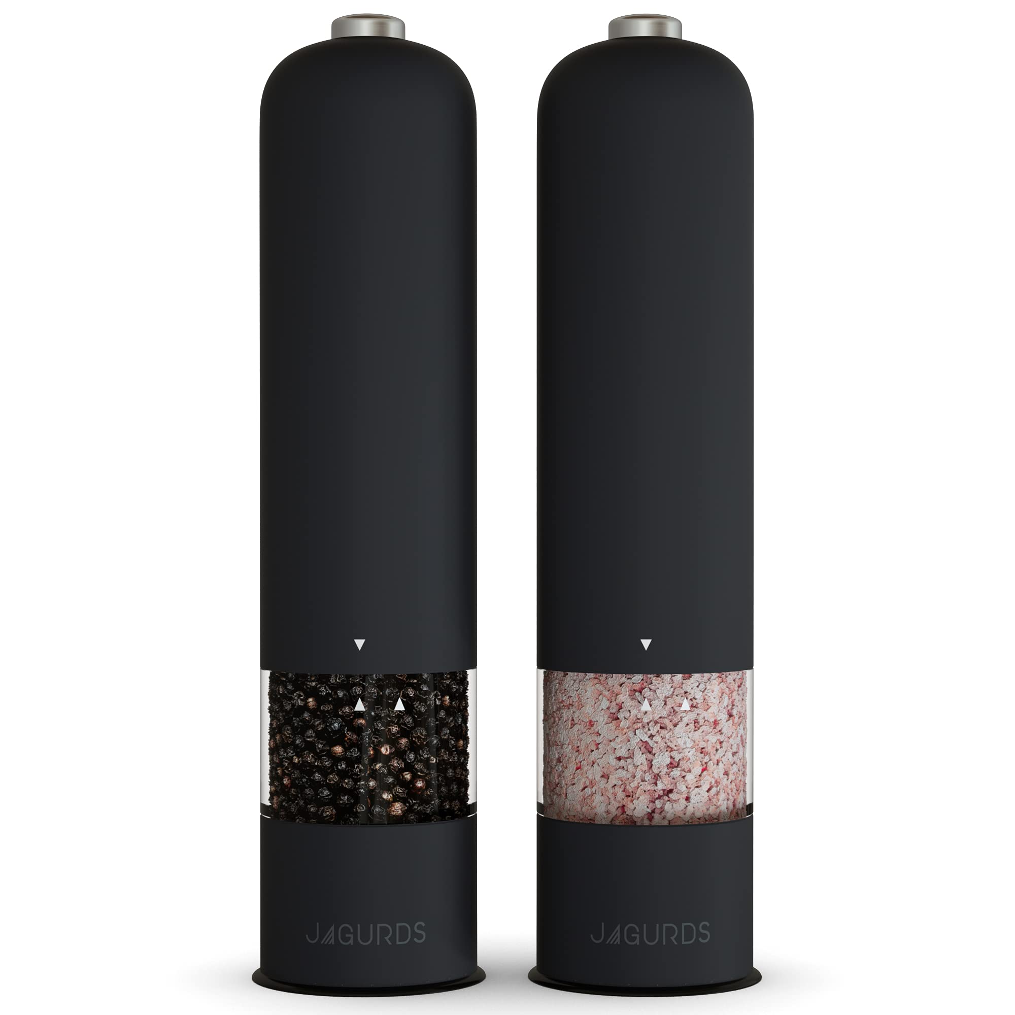 Electric Salt and Pepper Grinder Set - Automatic, Rechargeable, One-Handed Stainless Steel Spice Mill with LED Light - Adjustable Coarseness for Cooking, Dining & Kitchen Use - Perfect for Steak, Salad & Gourmet Meals