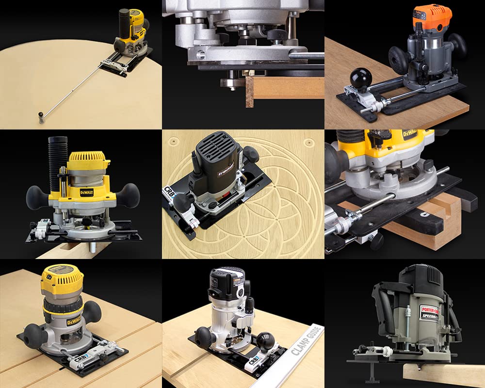 MPOWER CRB7 Combination Router Jig Mk3 - 9-in-1 Multifunctional Woodworking Router Guide with Large & Small Circle Cutting Jigs | Perfect for DIY Projects, Cabinet Making, and Precision Woodworking