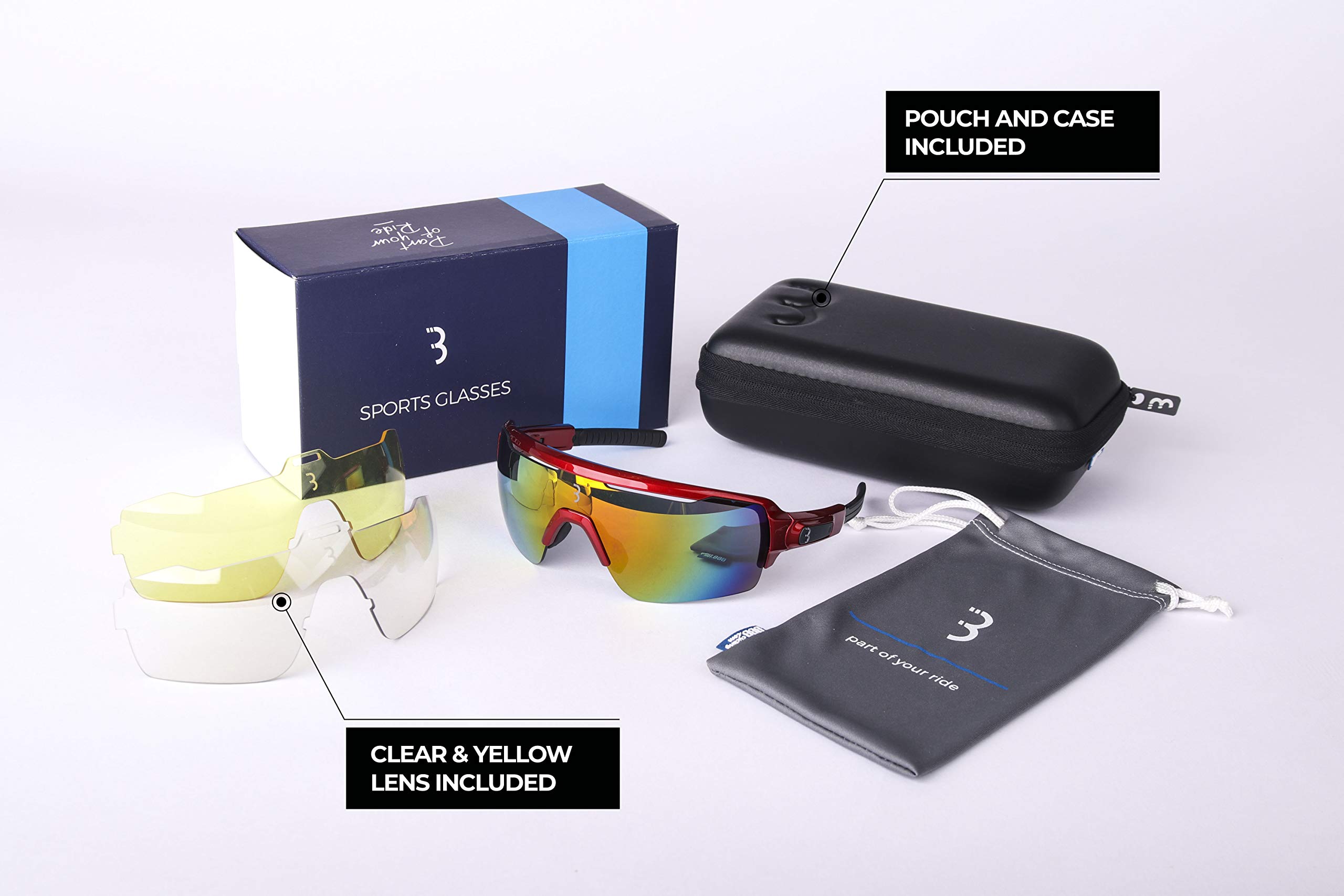 BBB Classic Sport Glasses - Polarized UV Protection Sunglasses for Running, Cycling & Outdoor Activities - Lightweight & Durable for Men & Women