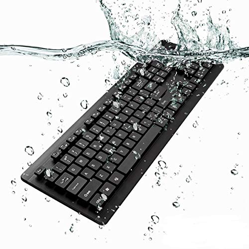 Waterproof USB Keyboard for HP ProBook x360 11 G5 EE - Washable, Spill-Resistant, AquaProof Design - Perfect for Office, School & Outdoor Use (Jet Black)