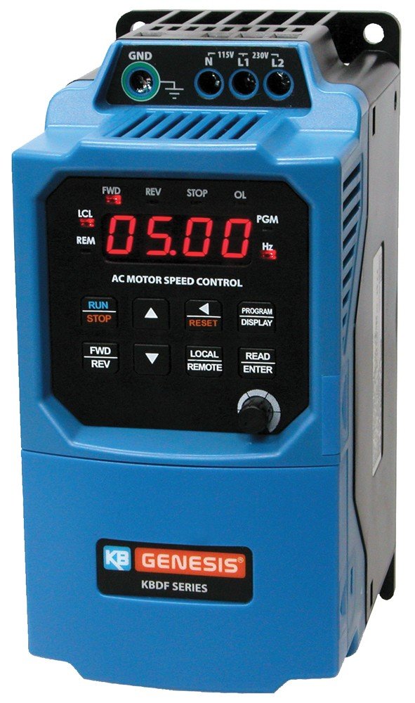 KB Electronics 9673 KBDF-23D Variable Frequency Drive - 0.5HP, 1-Phase, 200-240V Input, IP20 Enclosure - Perfect for HVAC Systems, Pumps & Industrial Motor Control