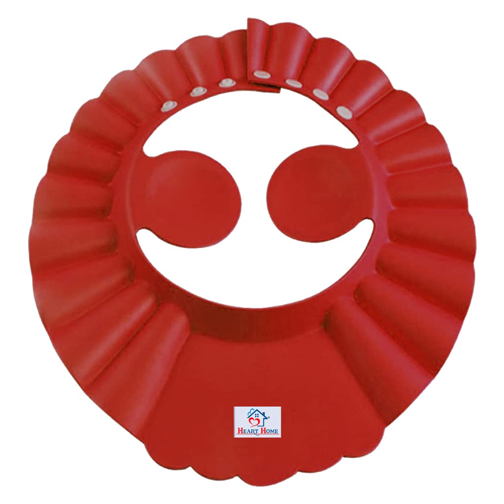 Waterproof Adjustable Kids Shower Cap for Bathing & Hair Washing - Soft Rubber Elastic Band, Maroon Color - Perfect for Toddlers, Children & Sensitive Skin (Home, Travel, Spa)