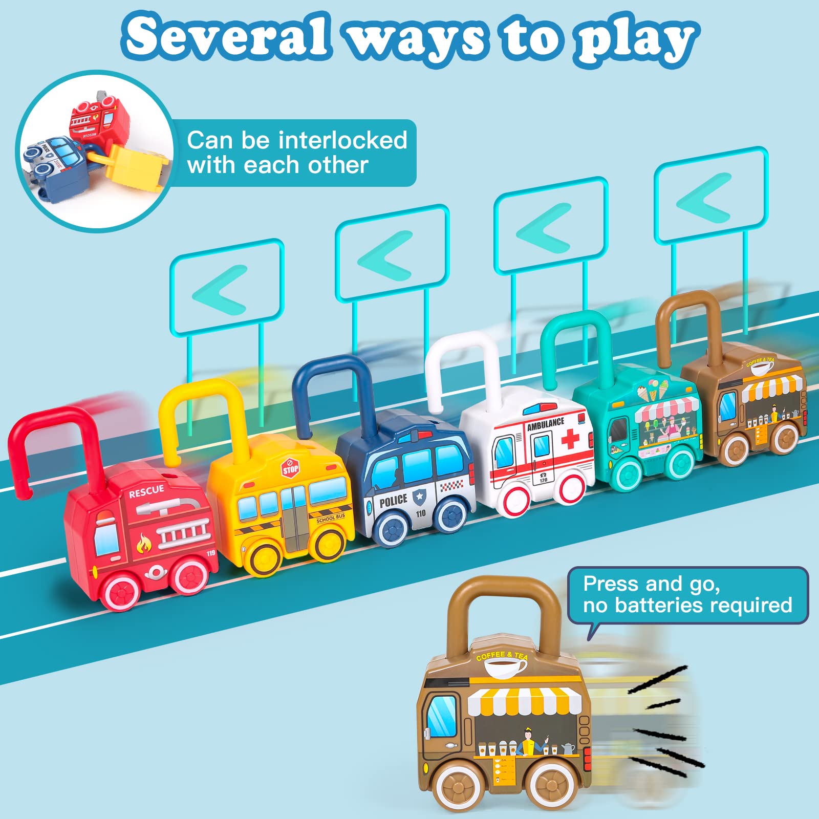 **Montessori Toys for 1-3 Year Old Boys & Girls - 6-Piece Lock & Key Car Set, Educational Learning Toys for Toddlers | Perfect for Early Childhood Development & Interactive Play**