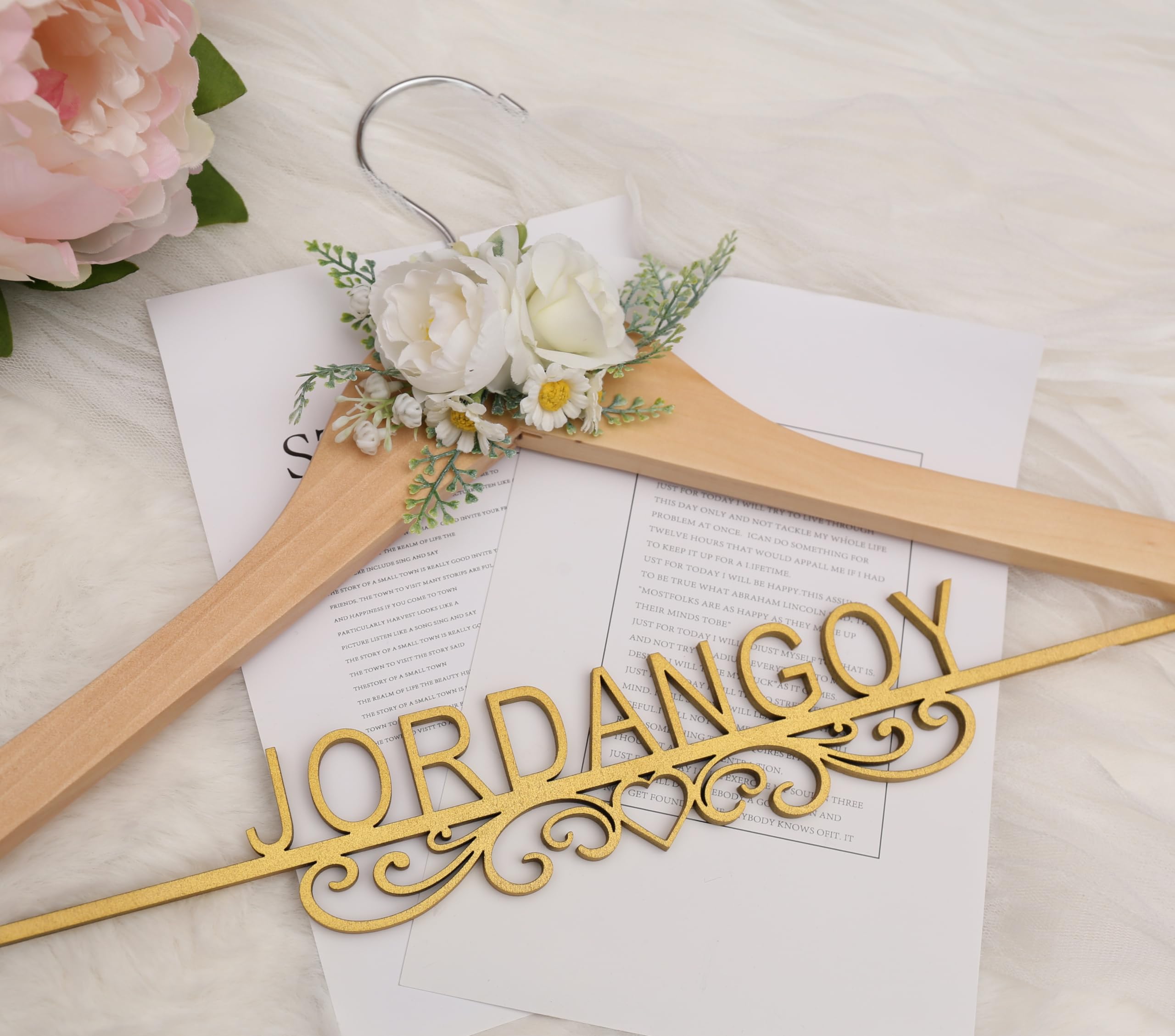 Personalized Wooden Wedding Hanger - Custom Bride & Bridesmaid Hangers with Engraved Names - Perfect for Wedding Gifts, Bridal Showers & Keepsakes
