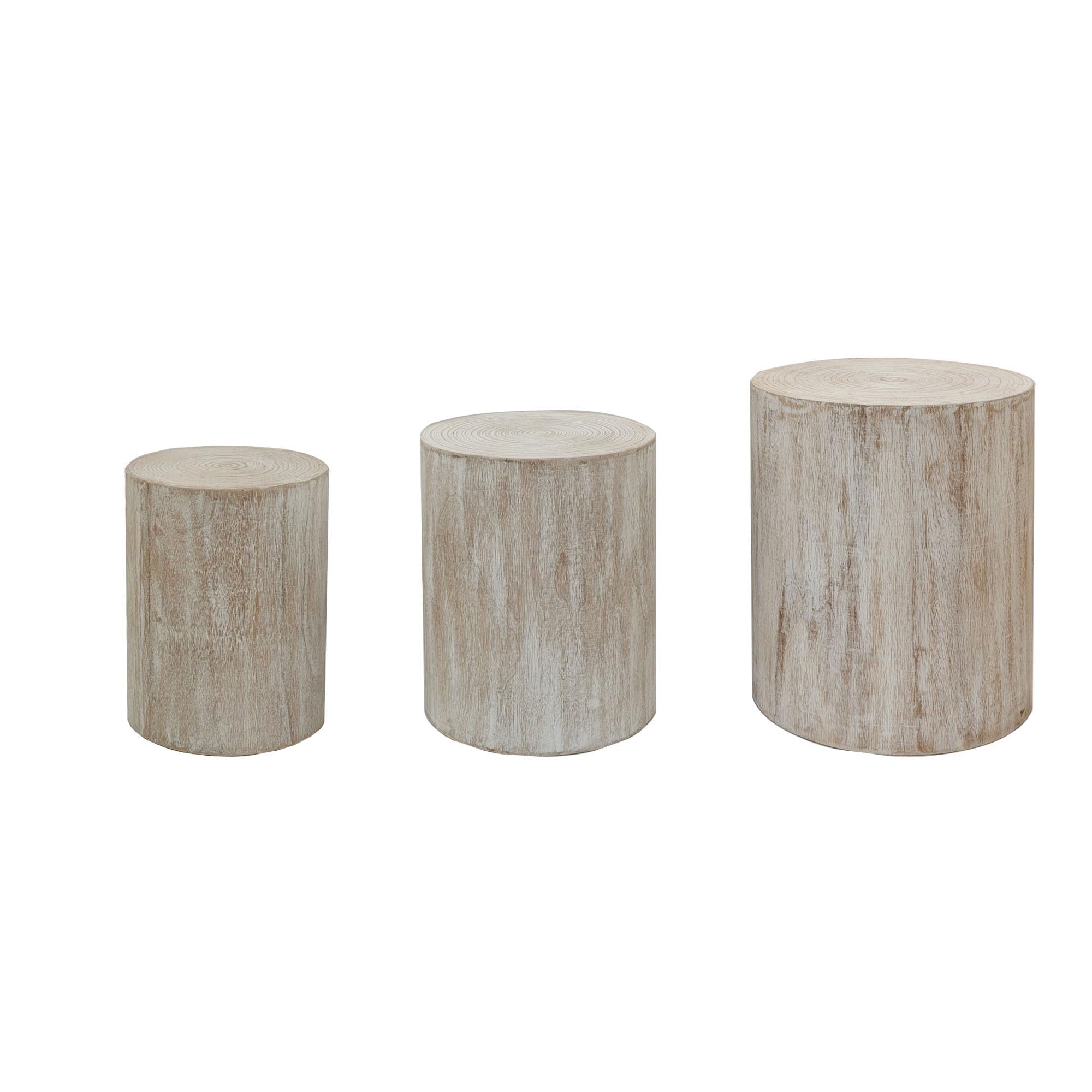 WilliamsSpace 3-Piece Round Nesting Coffee Table Set - Modern Wood Side Tables for Living Room, Farmhouse & Small Spaces - 18.3