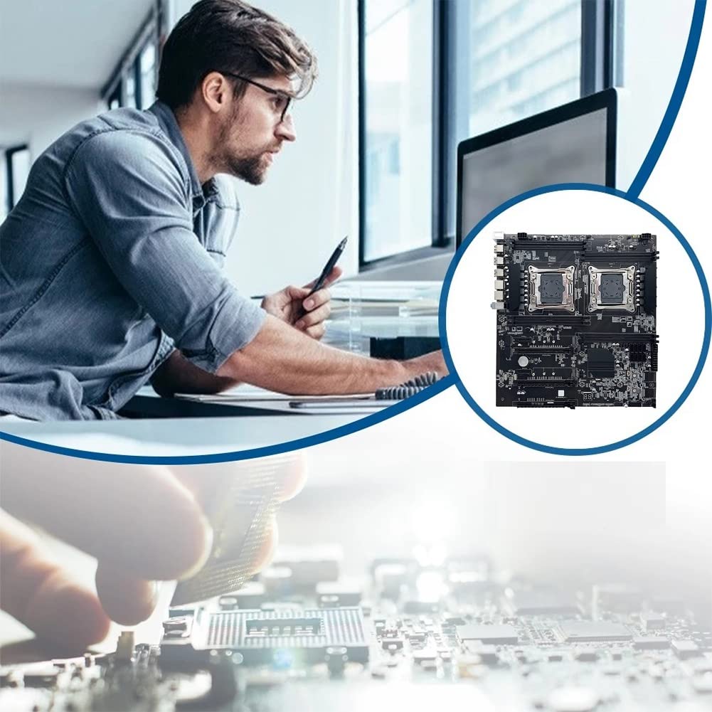 XIDIT 1 Pack X99 Dual-Socket Server Motherboard - LGA2011-3, 8x DDR4 ECC RAM Slots, PCIe x16, SATA 3.0 - Supports Intel Xeon E5 V3/V4 CPUs - Ideal for Data Centers, Workstations & High-Performance Computing