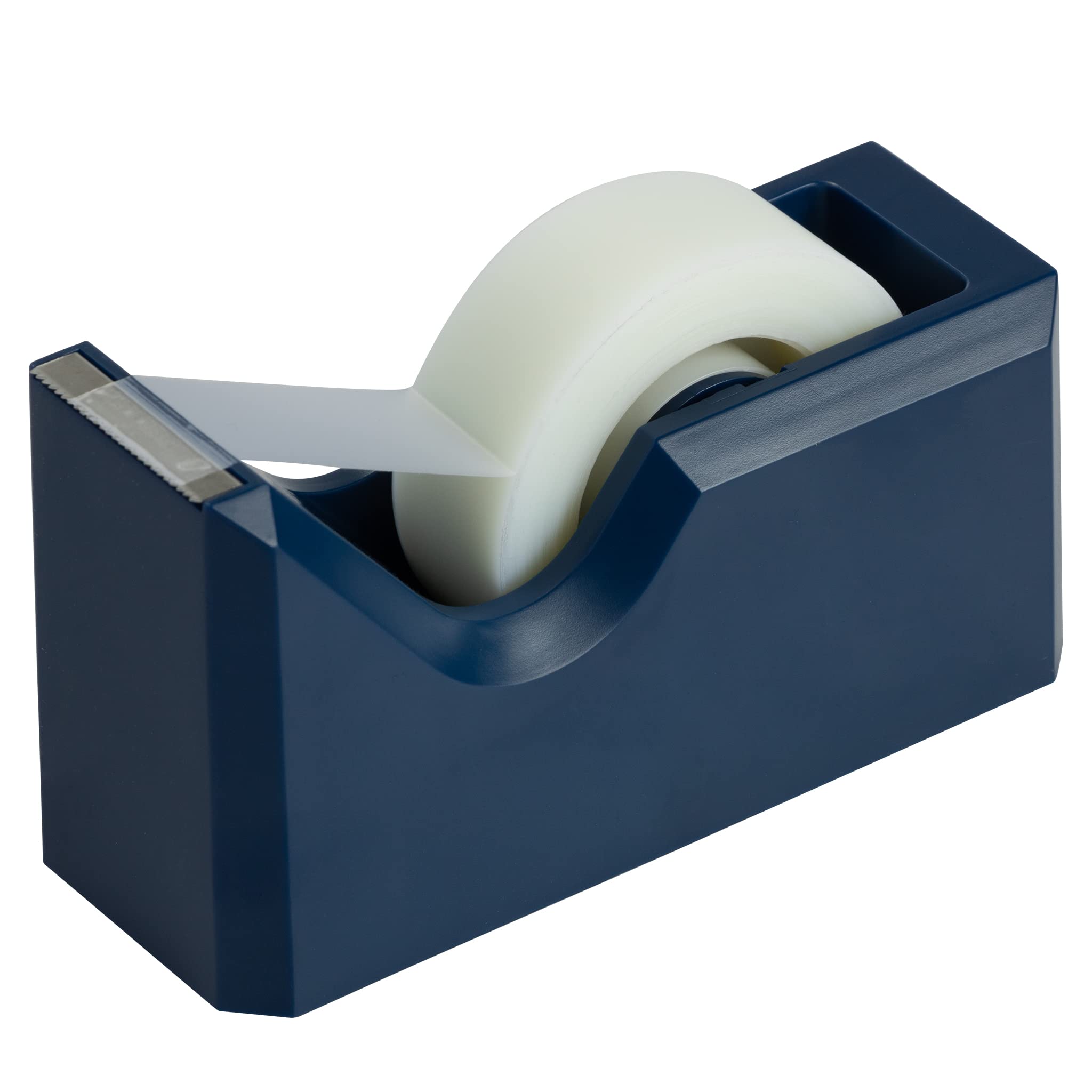 Colorful Navy Blue Desk Tape Dispenser - Office & School Supplies for Organizing Papers, Wrapping Gifts & Craft Projects - Sold Individually