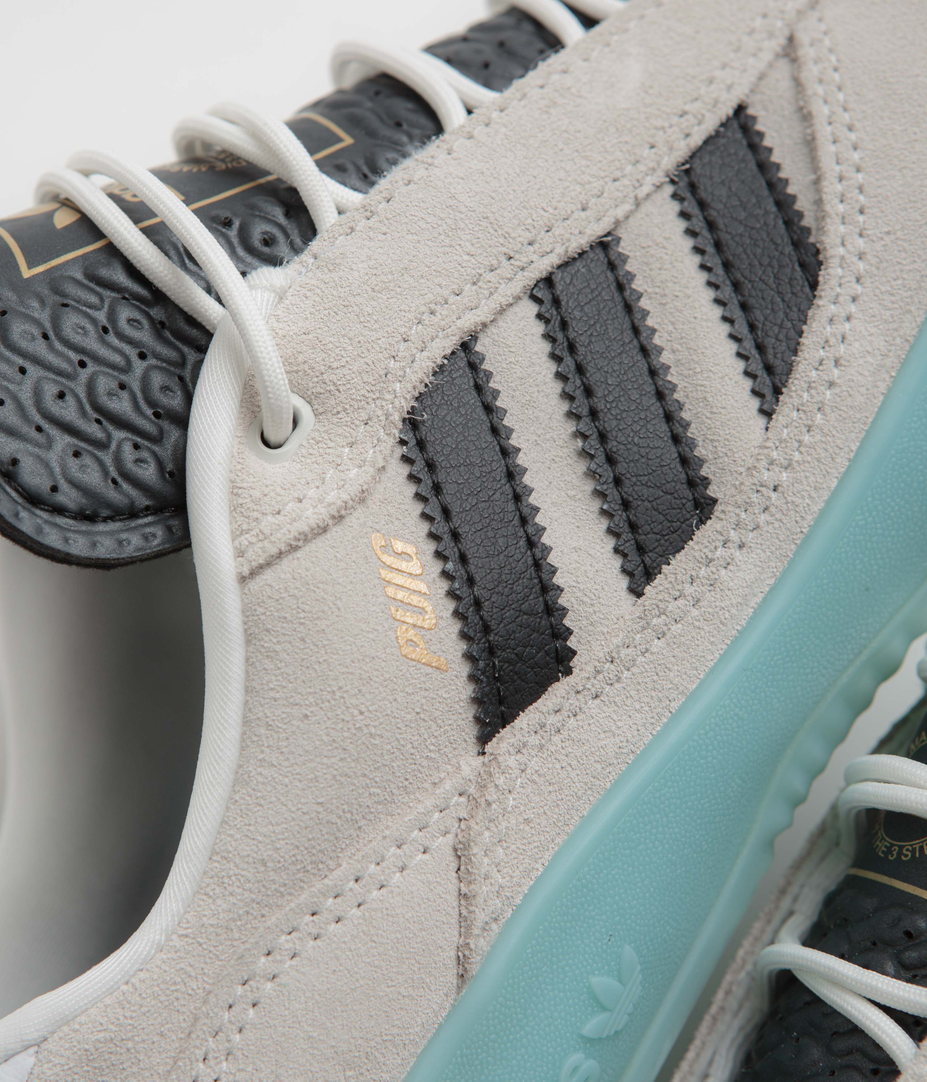 Adidas Puig Running Shoes for Men & Women - Crystal White / Core Black / Light Aqua - Lightweight Comfortable Sneakers for Jogging, Gym & Casual Wear