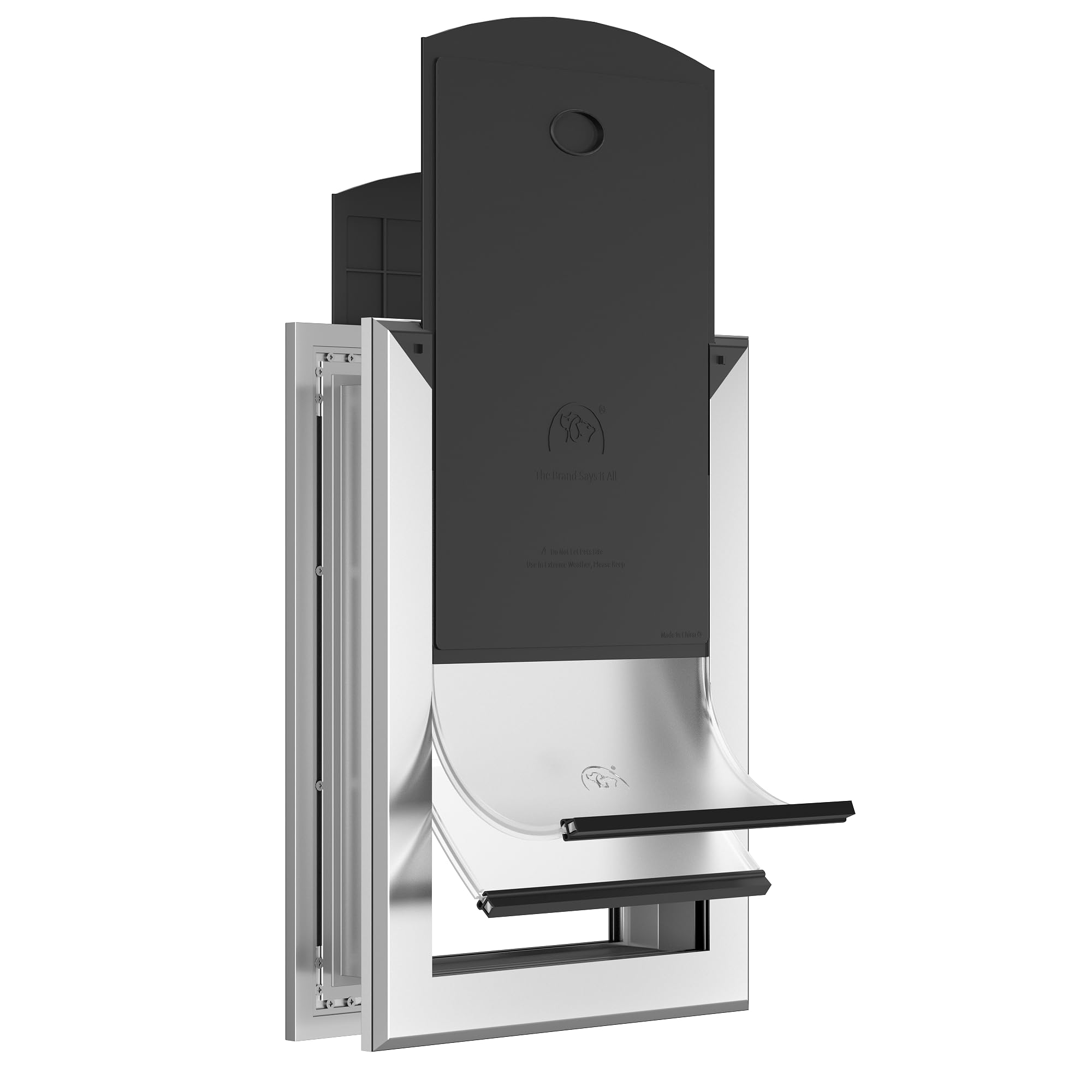MAVRICFLEX Heavy Duty Dog Door - Energy Efficient Aluminum Frame with Double Sliding Lock Panel & Magnetic Double Flaps for Large Dogs Up to 100lbs - Perfect for Patio, Garage, or Indoor/Outdoor Pet Access