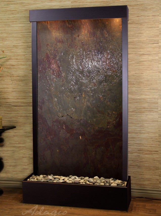 ADAGIO Tranquil River Flush Mount Light Fixture - Blackened Copper & Multi-Color Featherstone Design (Model TRF1514) - Perfect for Bedroom, Living Room, or Dining Room Lighting
