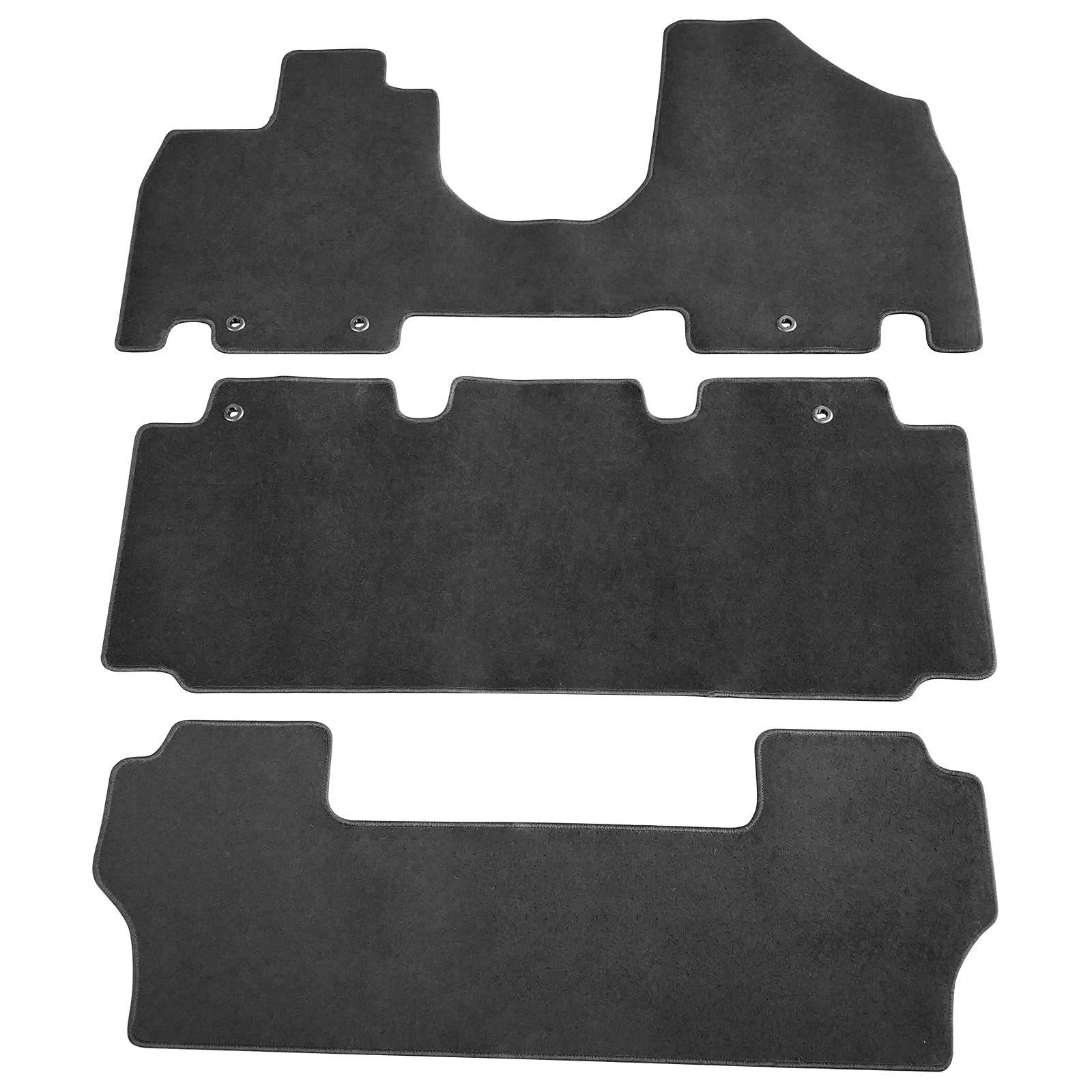 FREEMOTOR802® Custom Fit Nylon Car Floor Mats for 2011-2017 Honda Odyssey - 3-Piece Set, Non-Slip Black Interior Accessories | Perfect for Family Road Trips & Daily Commuting
