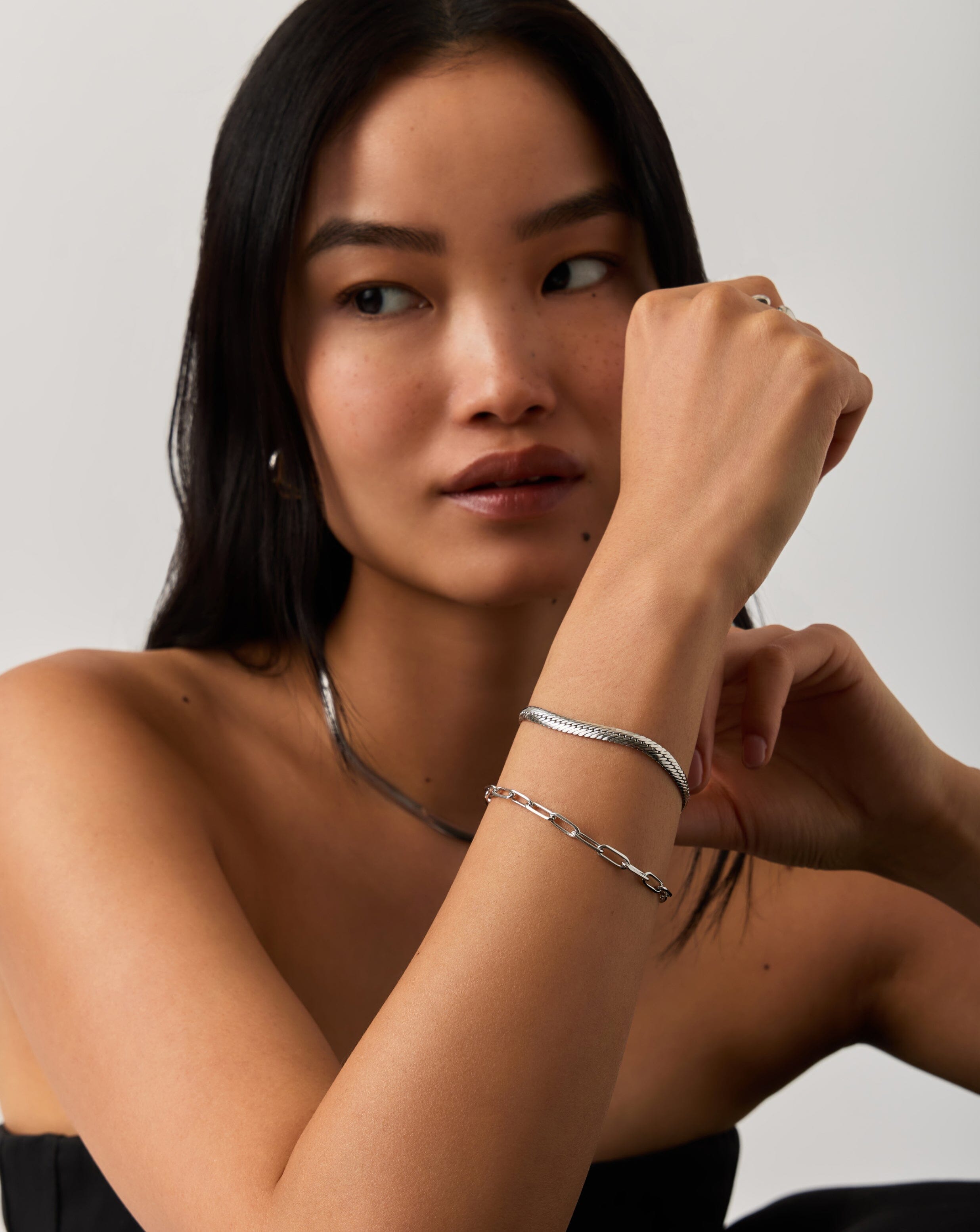 Classic Mini Paperclip Chain Bracelet - Silver Plated Jewelry for Women | Trendy Layering Bracelet for Everyday Wear & Gift Giving
