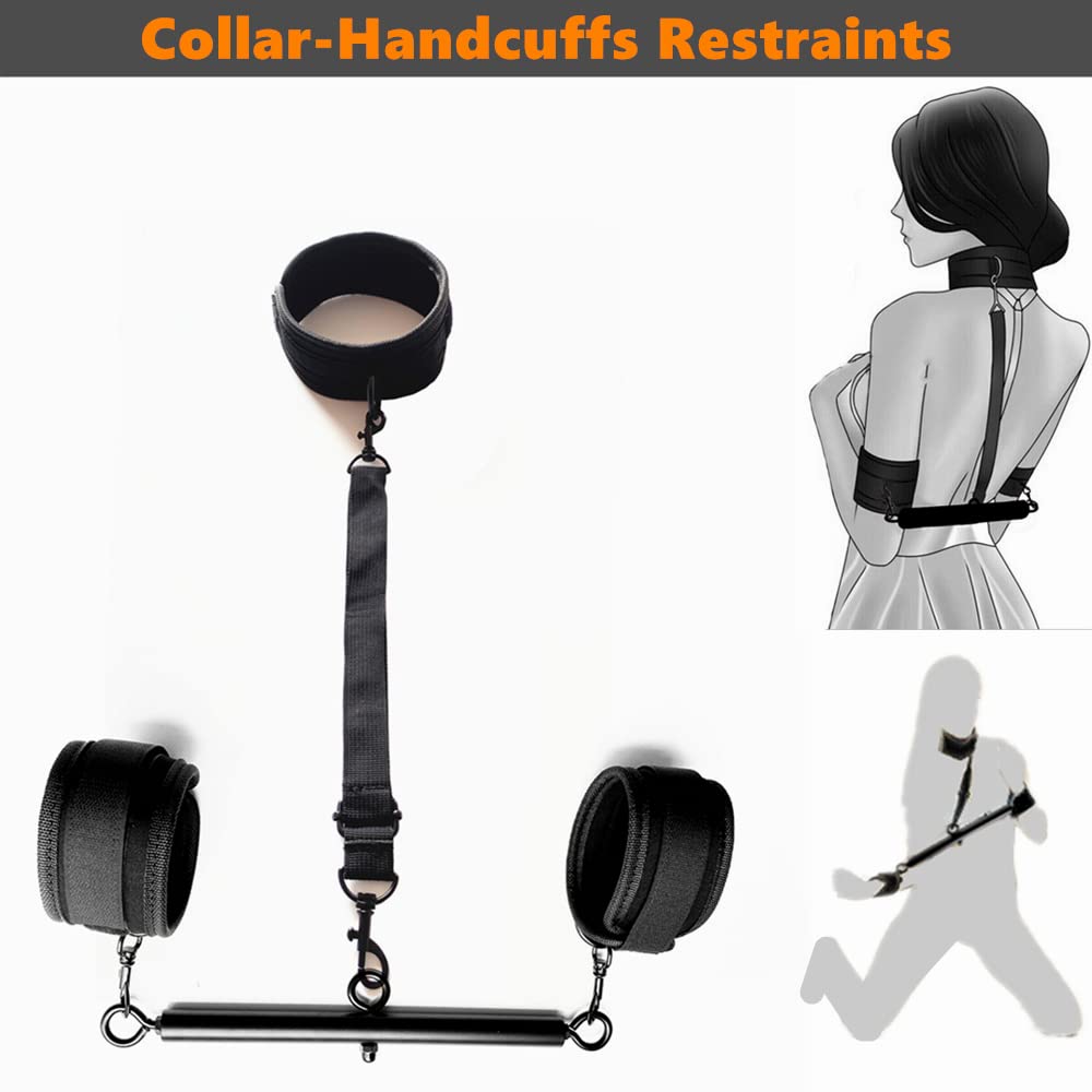 Premium Adjustable Spreader Bar for BDSM Bondage - 23-36 Inch Expandable Sex Toy with Handcuffs & Ankle Cuffs - Couples Restraint Furniture for Bedroom Play & BDSM Scenes