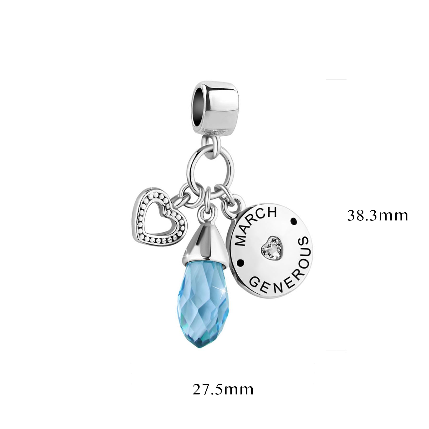 January-December 12 Happy Birthday Teardrop Birthstone Charm - Compatible with Pandora Charms Bracelets - Elegant Jewelry Gift for Women - Perfect for Birthdays, Anniversaries & Special Occasions