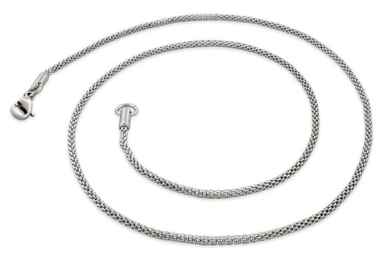 1.9mm Stainless Steel Snake Skin Mesh Chain Necklace for Women - Trendy Layering Jewelry for Casual Outfits & Evening Wear