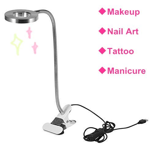 Portable LED Eyebrow & Manicure Beauty Lamp - USB Rechargeable, Flicker-Free & Radiation-Free Cold Light Therapy for Home & Salon Use